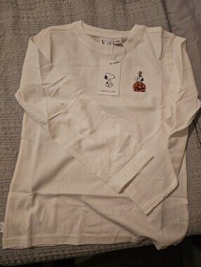 Janie and Jack Cream Long-Sleeve Tee with Snoopy Pumpkin